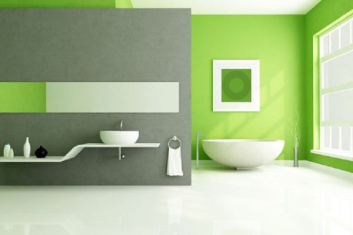 Come arredare il bagno con le pareti color verde lime