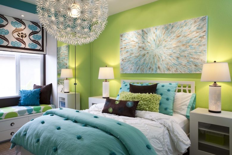 camera-da-letto-pareti-verde-lime-