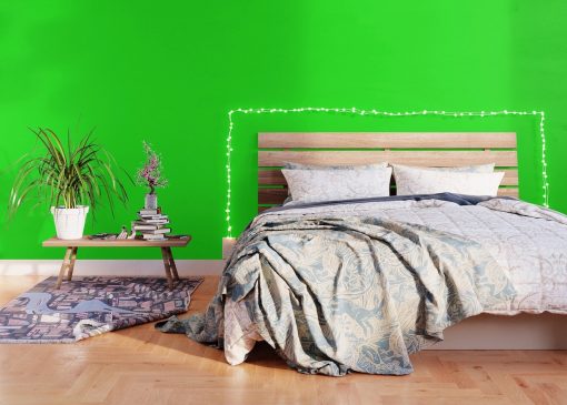 Camera da letto pareti verde lime: il trend per una zona notte originale