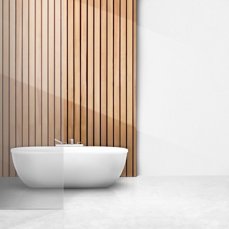 Japandi bathroom interior mockup psd