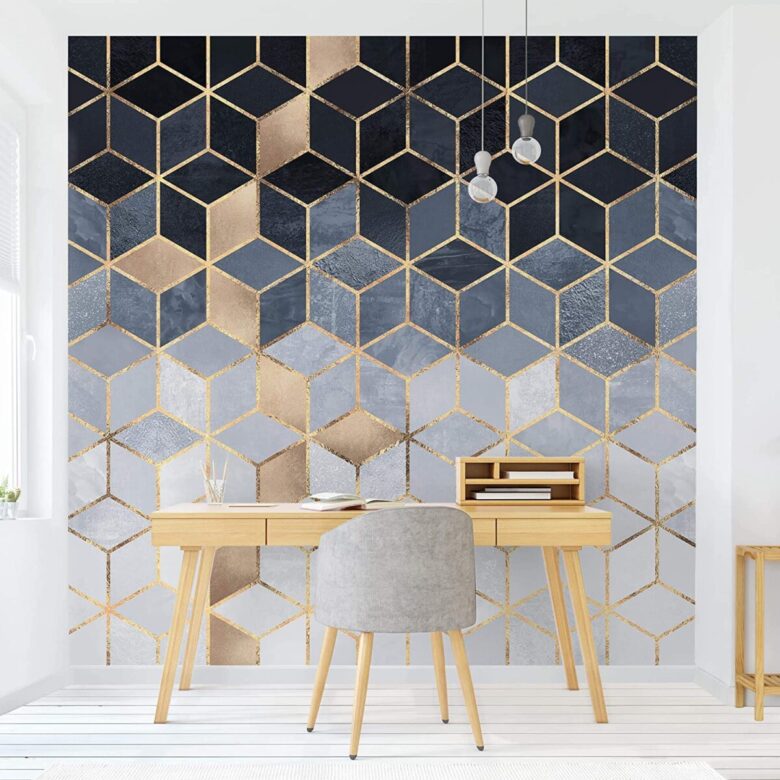 Carta da parati con effetto geometrico: idee