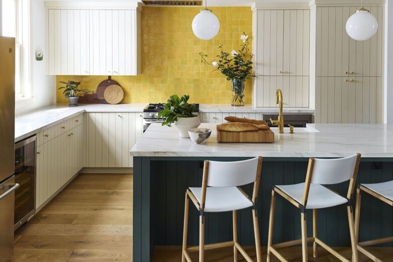 Pareti cucina color giallo miele