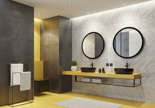 Bagno pareti color giallo miele: gli abbinamenti migliori