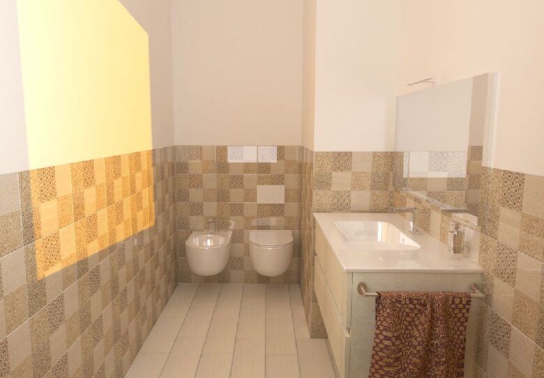 Progetto bagno 4 mq con lavatrice