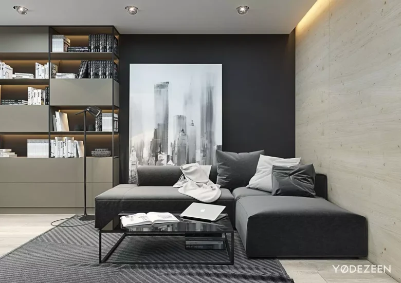 small-black-and-white-studio-apartment