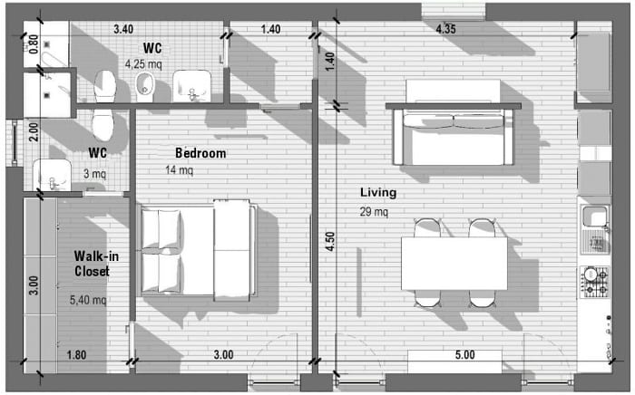 Creare due camere in un bilocale