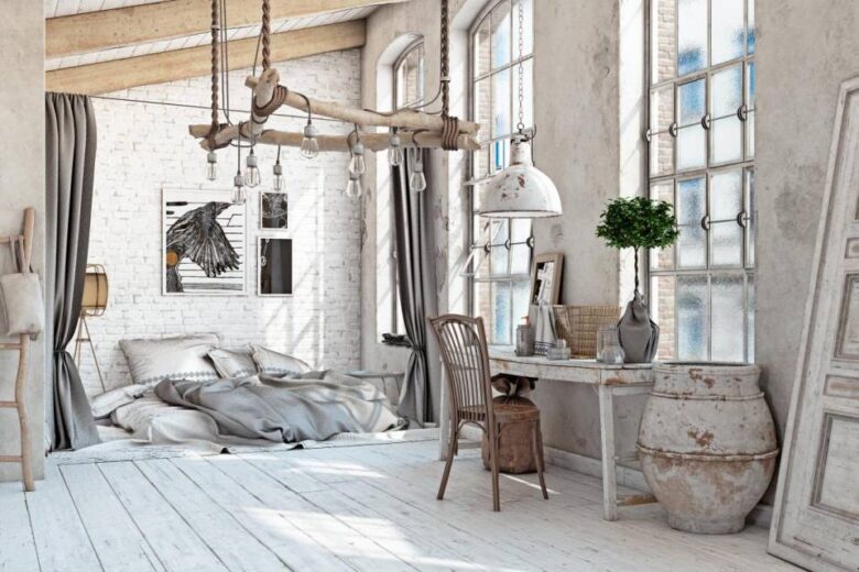 Tortora camera da letto shabby: idee