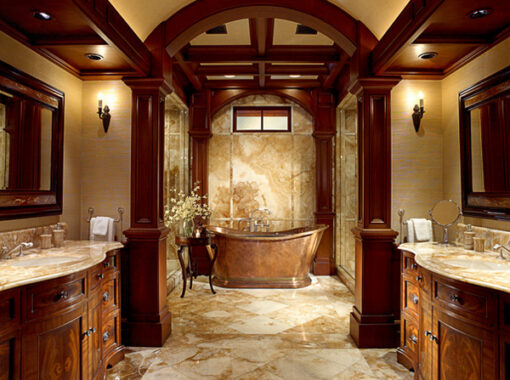 Pareti color bronzo bagno