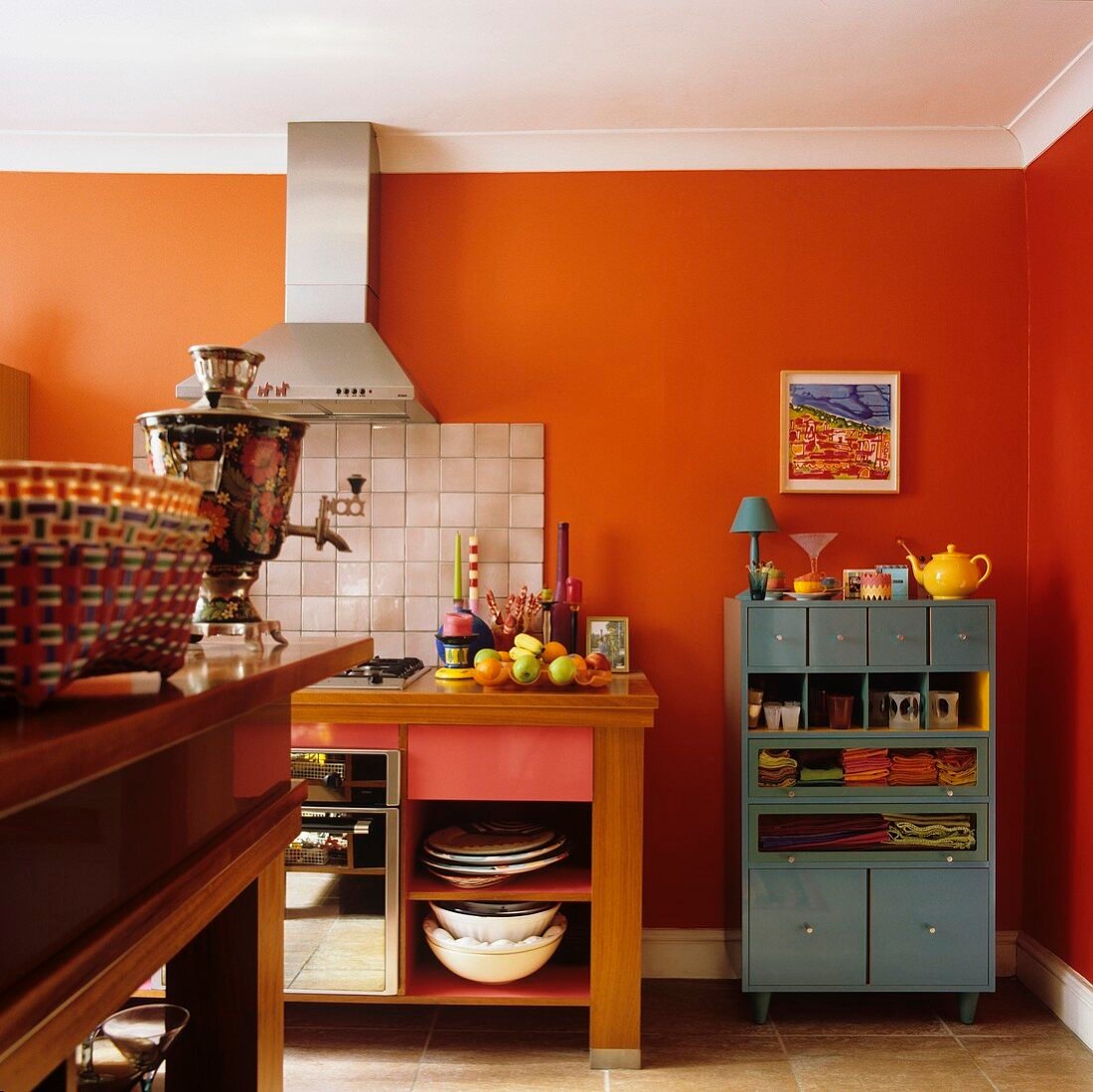 Pareti color zucca cucina