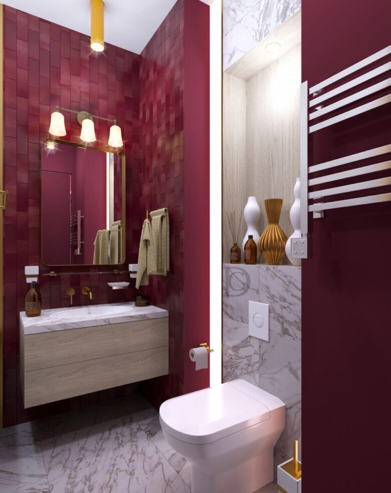 Pareti color vinaccia bagno: come arredare l’ambiente