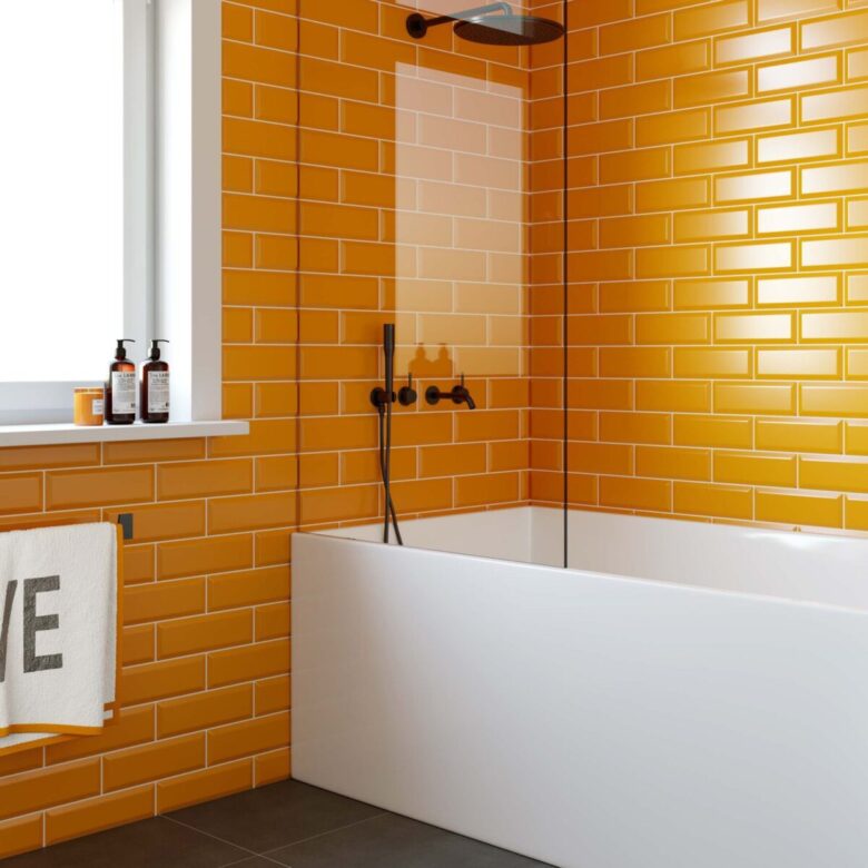 Pareti color zucca bagno