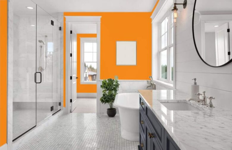 Pareti color zucca bagno