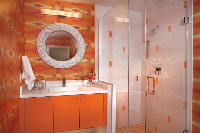 Pareti color zucca bagno