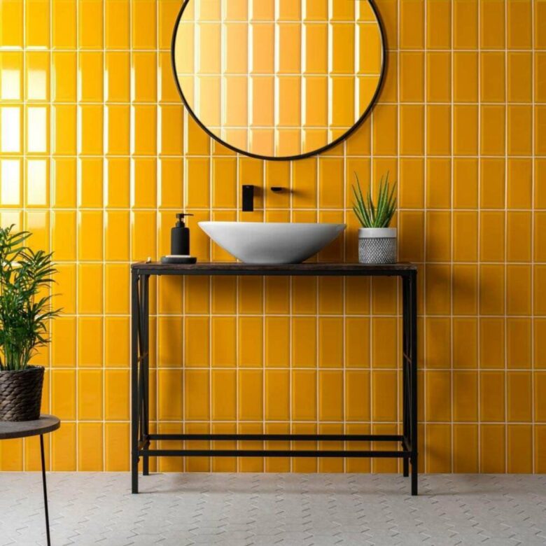 Pareti color zucca bagno