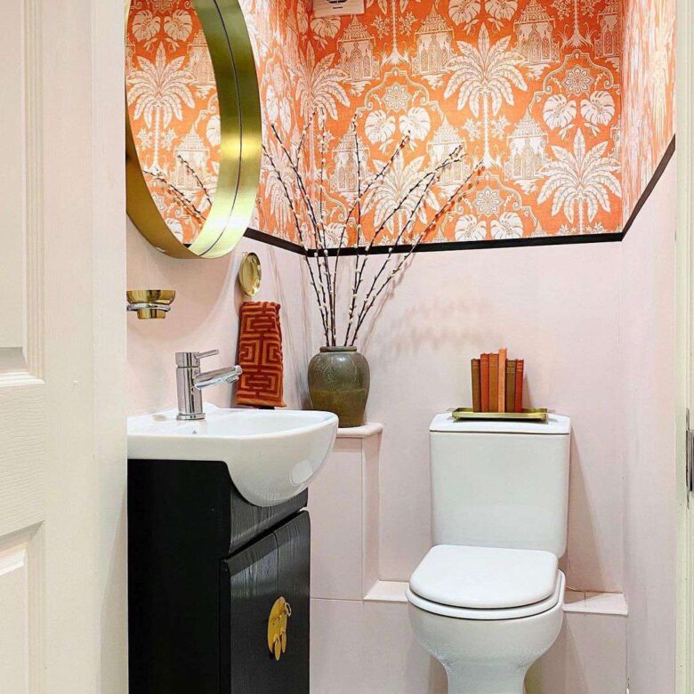 Pareti color zucca bagno
