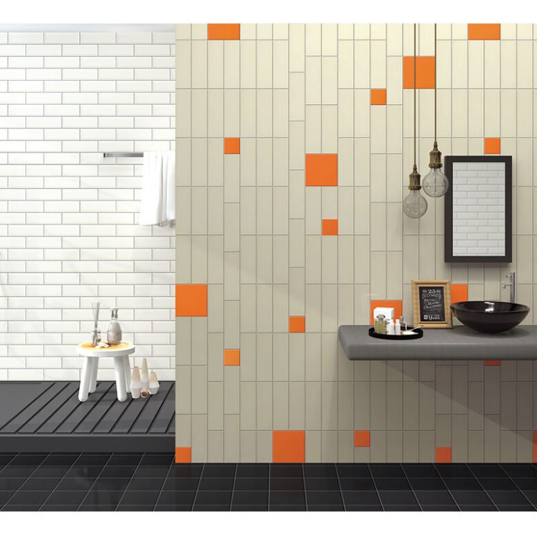 Pareti color zucca bagno