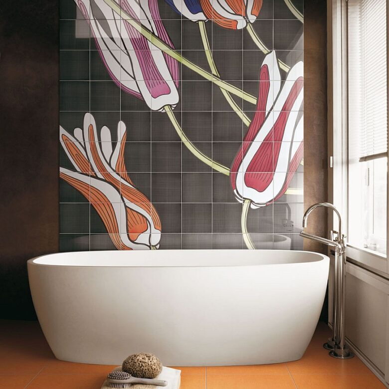 Pareti bagno color castagno Pareti bagno color castagno