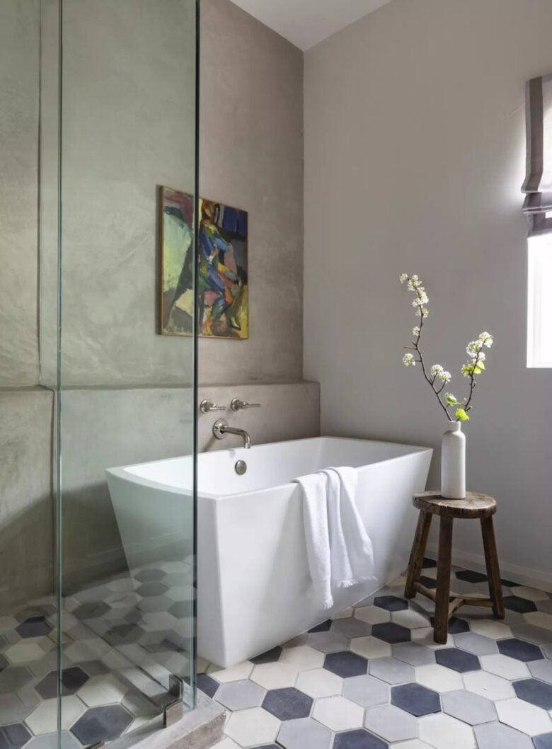 Bagno pareti grigio perla Bagno pareti grigio perla