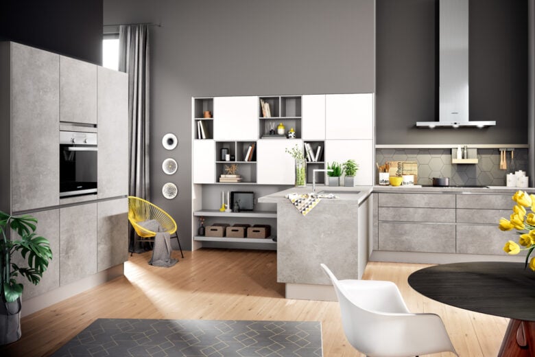 Cucina pareti color grigio perla Cucina pareti color grigio perla
