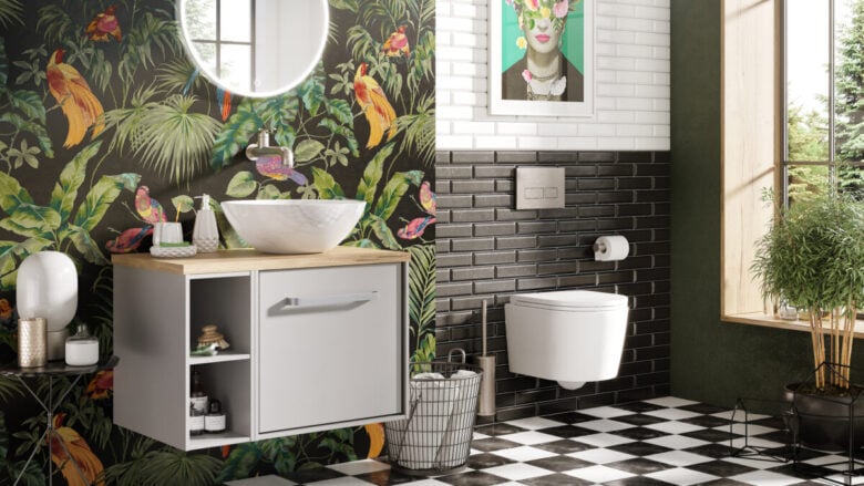 Bagno pareti color verde smeraldo Bagno pareti color verde smeraldo