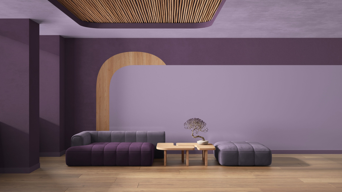 Soffitto colorato viola Soffitto colorato viola