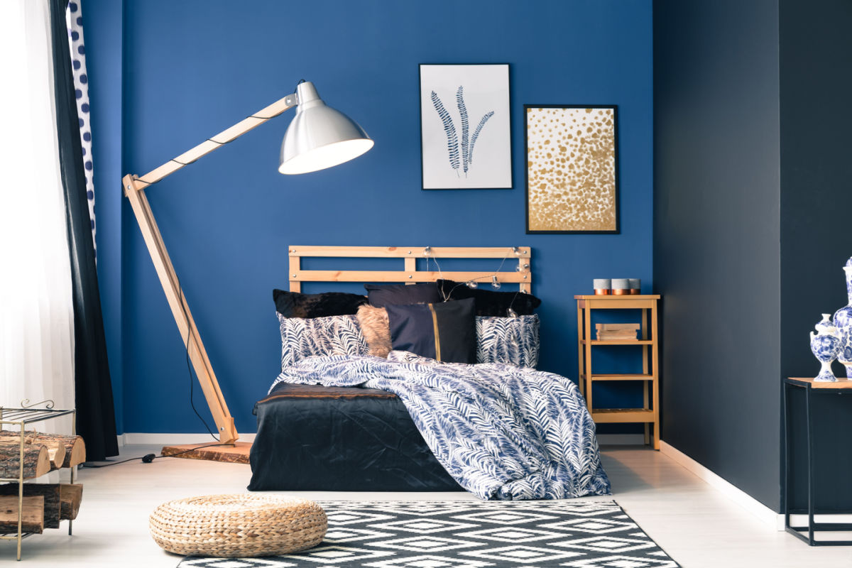 Pareti blu per la camera da letto Pareti blu per la camera da letto