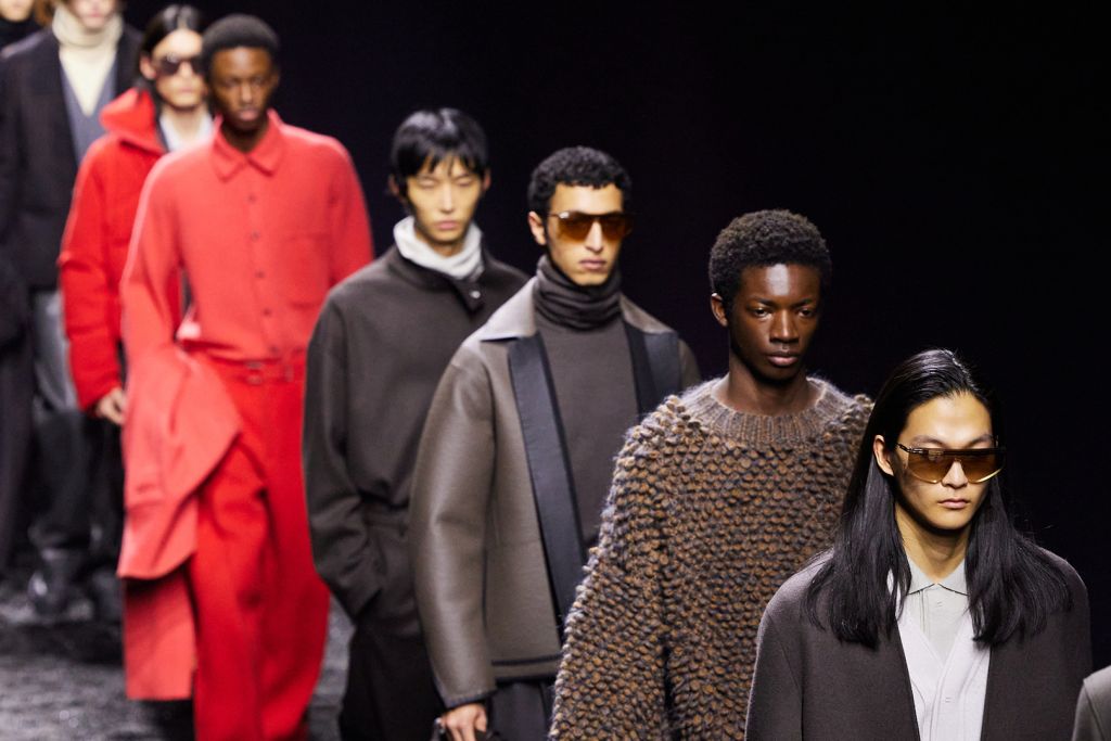Una sfilata di Zegna. Una sfilata di Zegna.