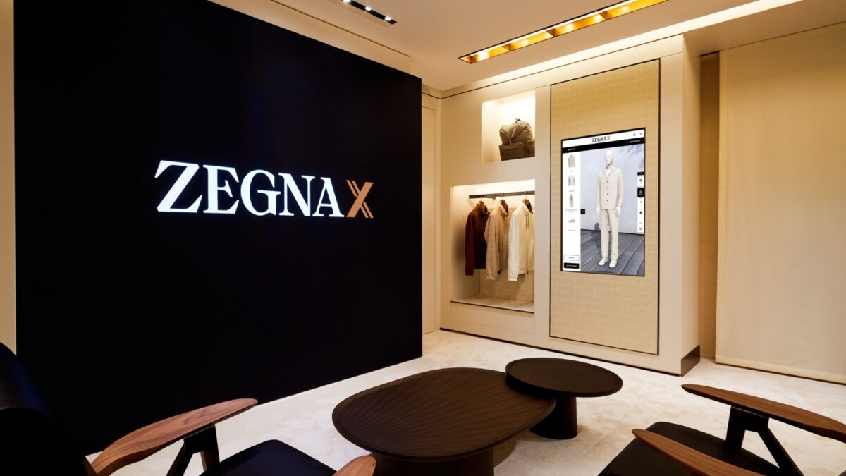 Particolare dello store di Zegna a Milano. Particolare dello store di Zegna a Milano.