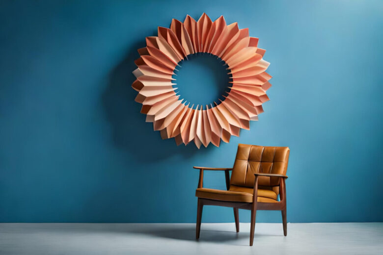 chair-round-mirror-blue-wall