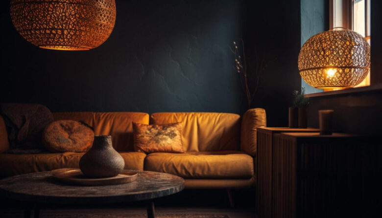 luxury-modern-living-room-with-rustic-elegance-generated-by-ai