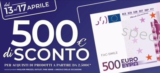 Offerta a tempo Mondo Convenienza: buono sconto di 500€ dal 13 al 17 aprile