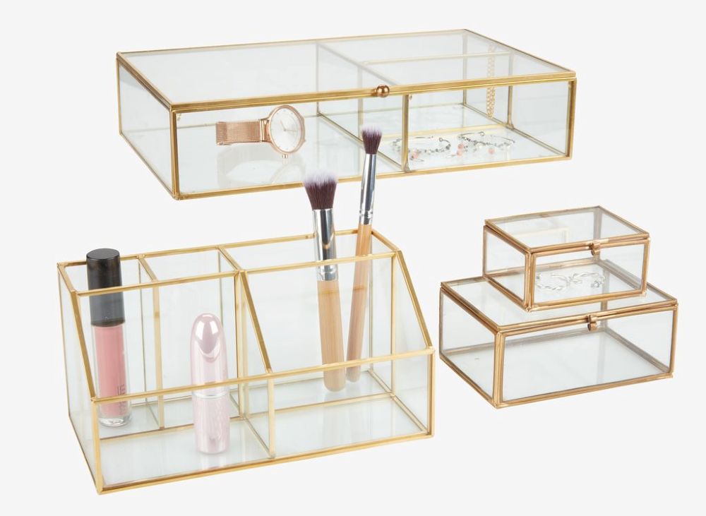 Portagioie Viken in vetro e in ottone