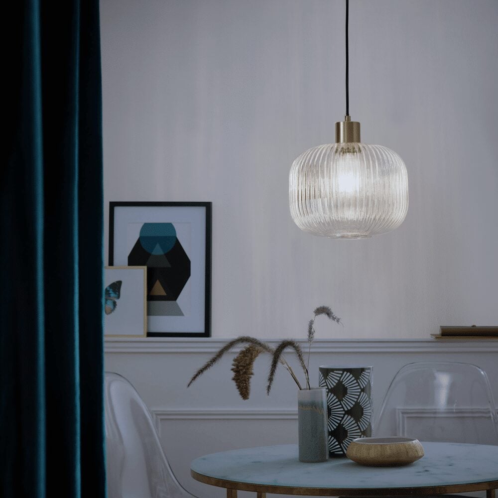 Lampadario vetro e metallo