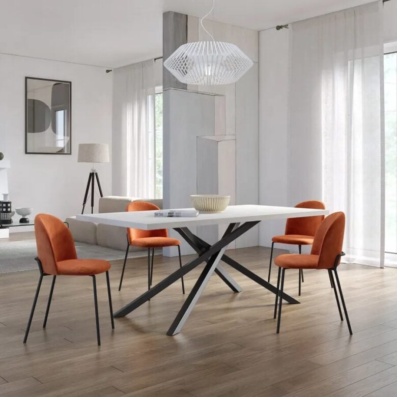 Tavolo effetto rovere bianco