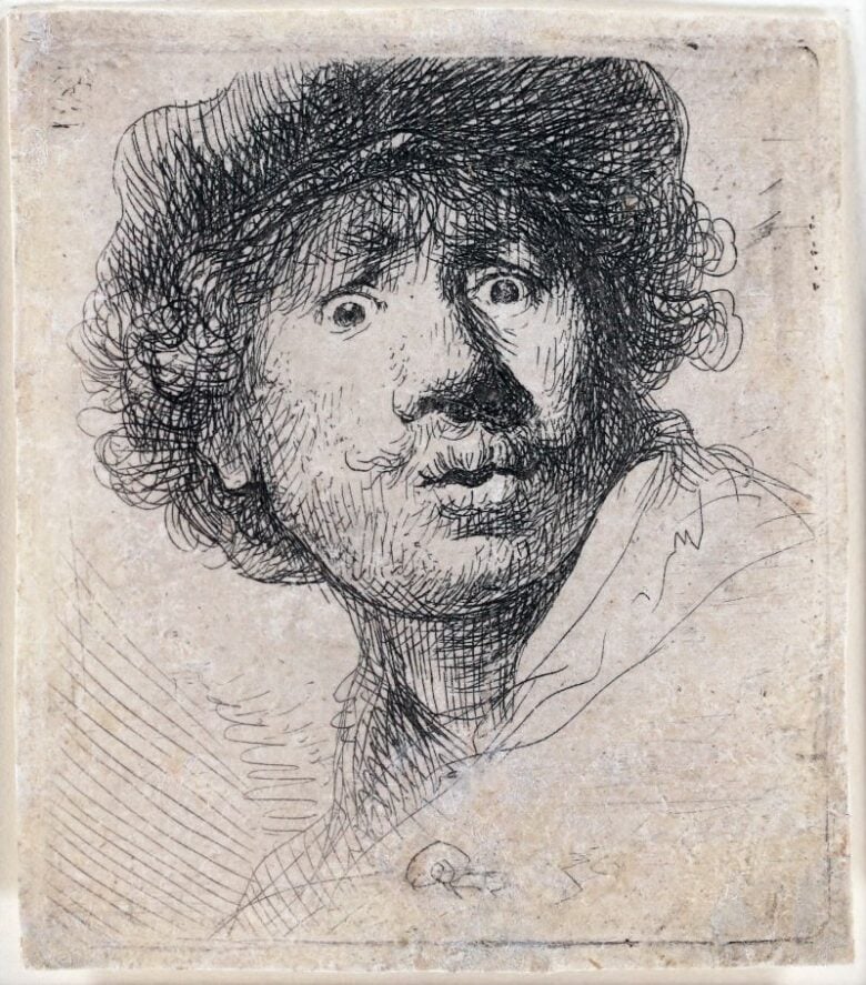 ADouwesfineart, Rembrandt van Rijn, selfportrait in a cap