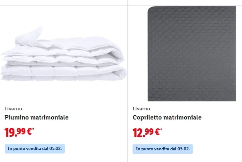 biancheria da letto Lidl