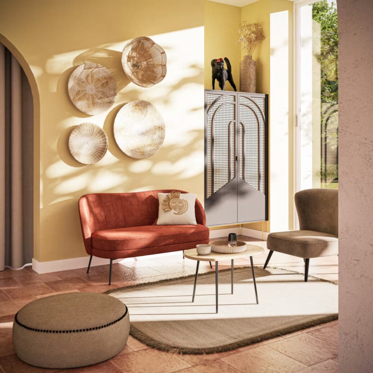 Poltrona in velluto: l’idea per il soggiorno firmata Maisons du Monde