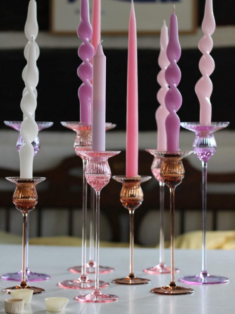 Tulipan portacandele in vetro soffiato