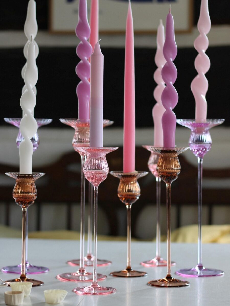 Tulipan portacandele in vetro soffiato