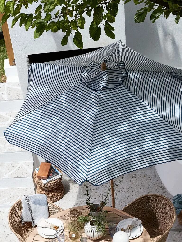 SMYGEHUK ombrellone a righe blu