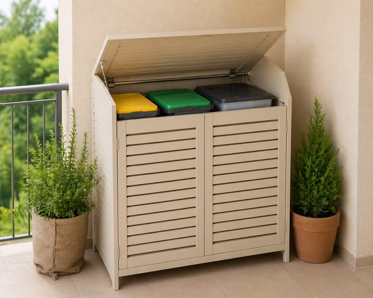 I bidoni sul balcone rovinano tutto? Scopri come nasconderli con stile