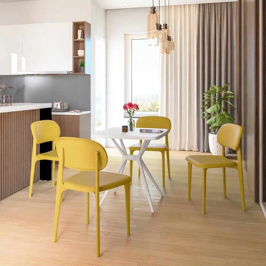 Nelda set 4 sedie giallo Nelda set 4 sedie giallo