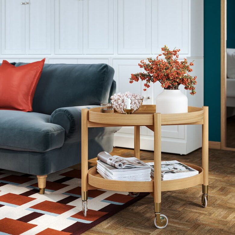 Carrello con vano contenitore