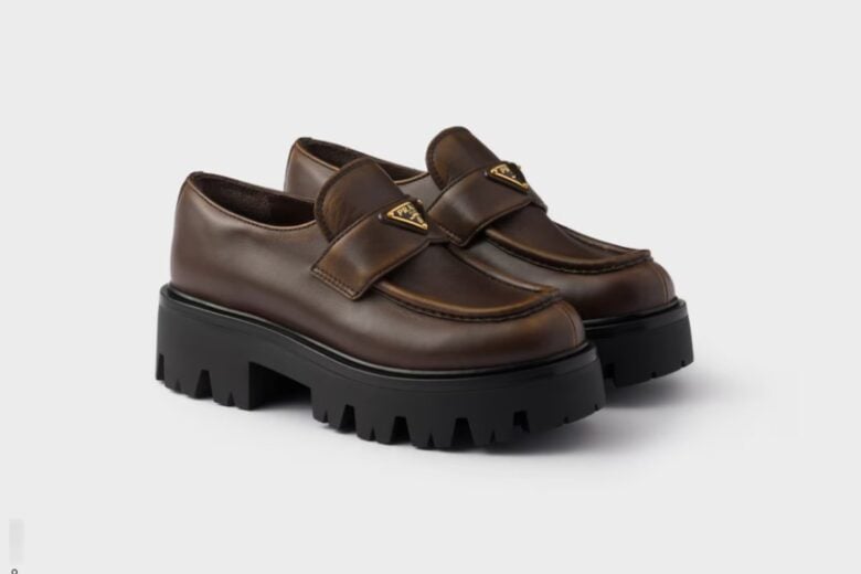 Mocassini-Stride-in-pelle-Cacao-PRADA-Italia-
