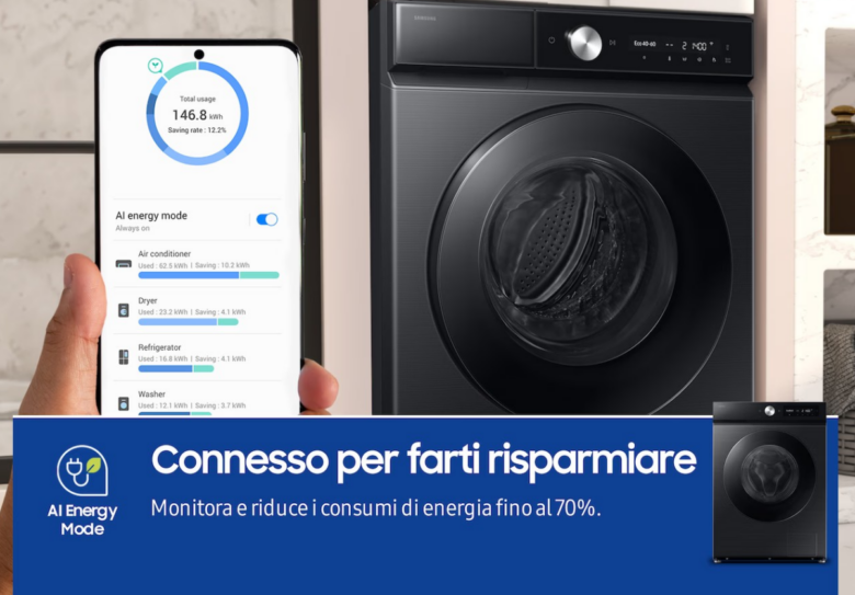 Nuova lavatrice Samsung BESPOKE AI