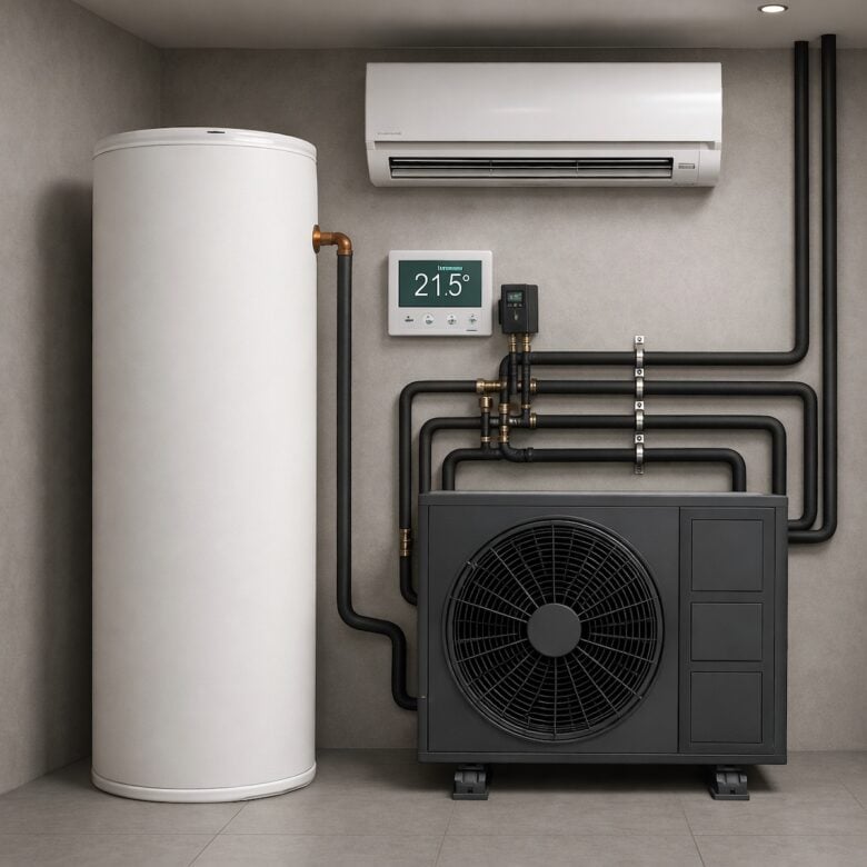 location for water heater and outdoor heat pump