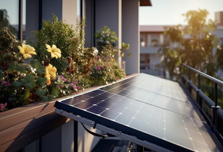 Pannello fotovoltaico sul balcone
